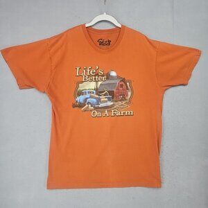 Club Red Graphic T-Shirt Mens XL Orange Jeff Foxworthy Funny 90s Comedy Trucks